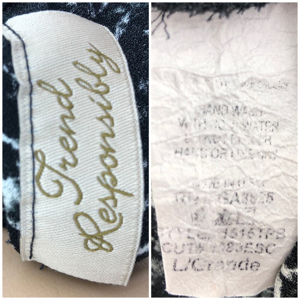 Trend Responsibly (L) USA Y2K Women Black White Floral Racerback Swing Cami Top - Picture 5 of 5